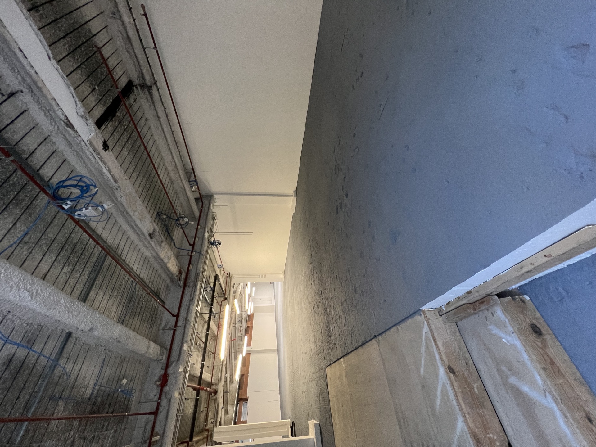 open floor plate — exposed services to clean ceiling grid — Existing
